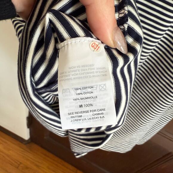 J. CREW Navy and White Striped Soft Jersey Swing Shirt Dress Long Sleeve XXL - Picture 6 of 6